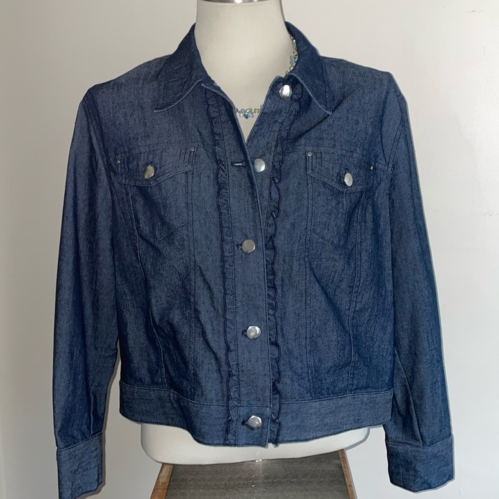 Larry Levine Stretch‎ Lightweight Jean Style Jacket.  Size  XL